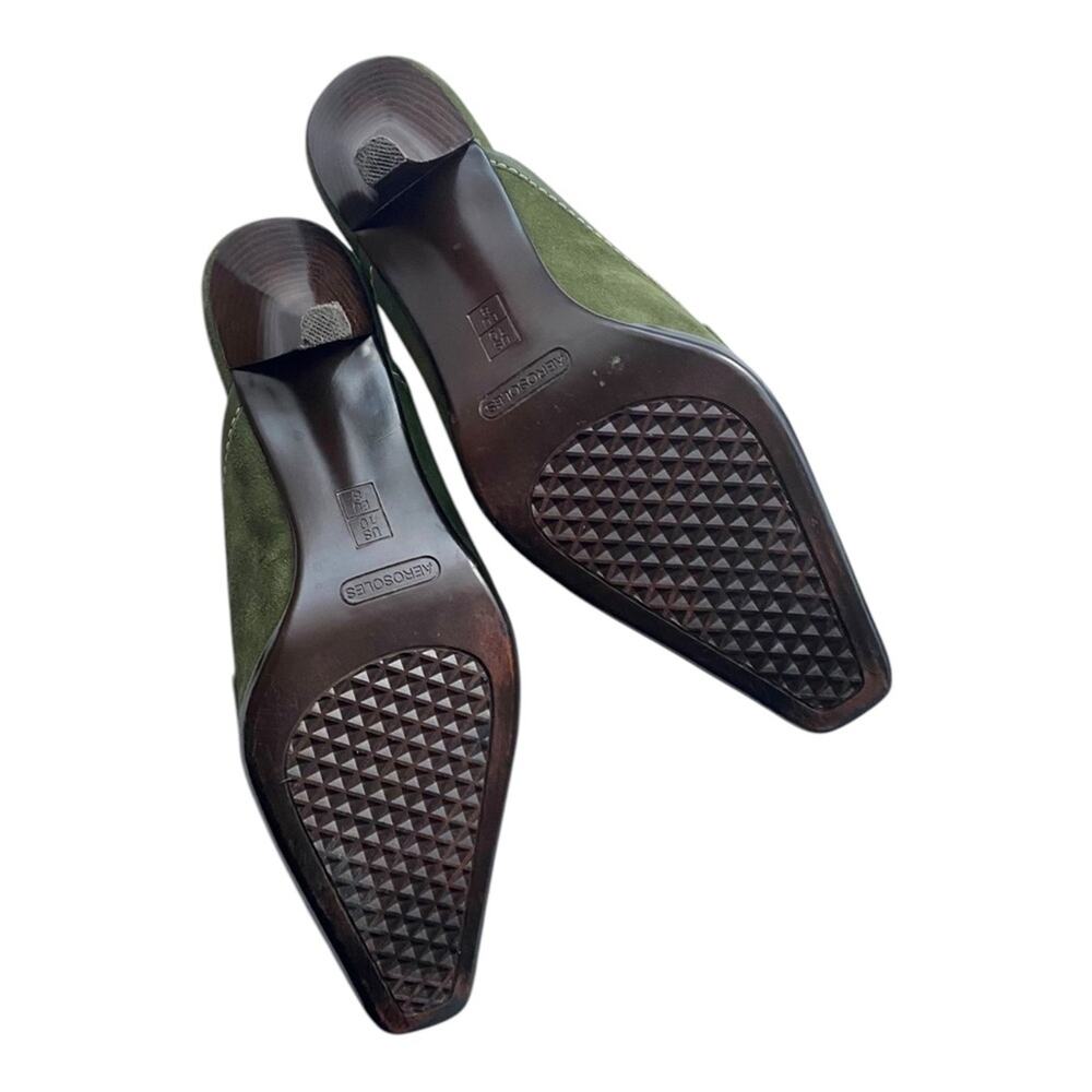 AEROSOLES Mules Kitten Heel Bow Detail Green - Picture 5 of 8